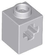 Lego (N) ~ Technic Brick 1 x 1 with Axle Hole ~ [Light Bluish Gray]