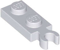Lego (N) ~ Plate Modified 1 x 2 with Clip on End (Vertical Grip) ~ [Light Bluish Gray]
