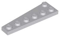 Lego (N) ~ Wedge Plate 6 x 2 Right ~ [Light Bluish Gray]