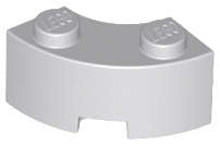 Lego (N) ~ Brick Round Corner 2 x 2 Macaroni with Stud Notch and Reinforced Un ~ [Light Bluish Gray]