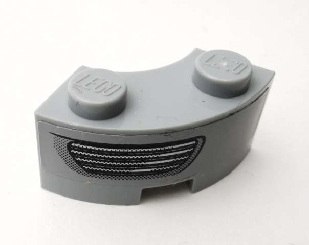 Lego (U) ~ Brick Round Corner 2 x 2 Macaroni with Stud Notch and Reinforced U ~ [Light Bluish Gray]