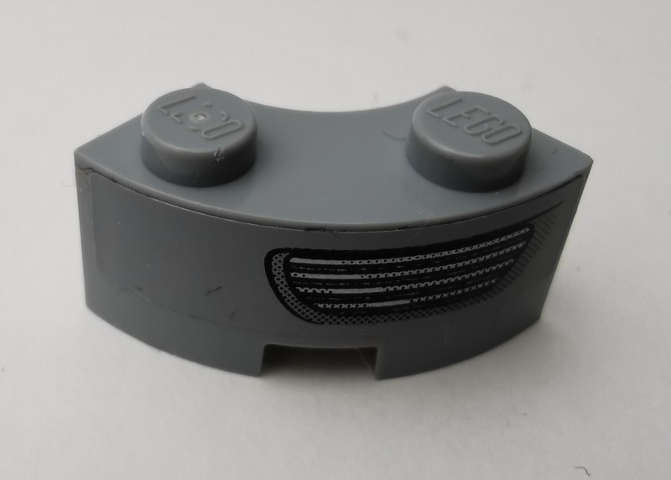 Lego (U) ~ Brick Round Corner 2 x 2 Macaroni with Stud Notch and Reinforced U ~ [Light Bluish Gray]