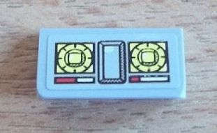 Lego (U) ~ Slope 30 1 x 2 x 2/3 with Yellow Knobs and Signal Strength Display ~ [Light Bluish Gray]