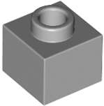 Lego (N) ~ Brick Modified 1 x 1 x 2/3 with Open Stud ~ [Light Bluish Gray]