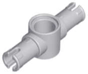 Lego (N) ~ Technic Pin 3L with Friction Ridges and Center Pin Hole ~ [Light Bluish Gray]