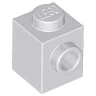 Lego (N) ~ Brick Modified 1 x 1 with Stud on Side ~ [Light Bluish Gray]