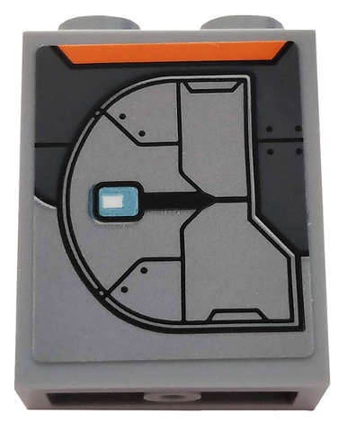 Lego (U) ~ Panel 1 x 2 x 2 with Side Supports - Hollow Studs with Dark Bluish ~ [Light Bluish Gray]