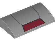 Lego (N) ~ Slope Curved 2 x 4 x 2/3 with Bottom Tubes with Dark Bluish Gray Li ~ [Light Bluish Gray]