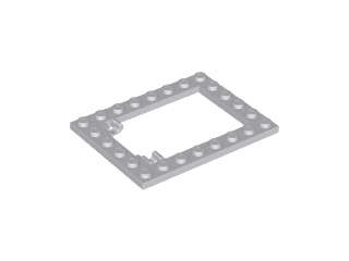 Lego (N) ~ Plate Modified 6 x 8 Trap Door Frame Horizontal (Long Pin Holders) ~ [Light Bluish Gray]