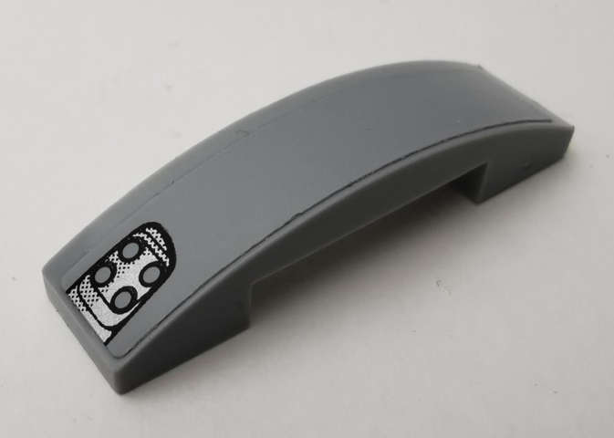 Lego (U) ~ Slope Curved 4 x 1 x 2/3 Double with Headlight Pattern Model Right ~ [Light Bluish Gray]
