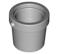 Lego (N) ~ Minifigure Utensil Bucket 1 x 1 x 1 Tapered with Handle Holders ~ [Light Bluish Gray]
