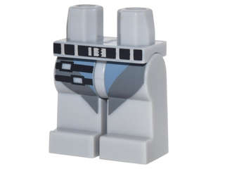 Lego (N) ~ Hips and Legs with Sand Blue and Dark Bluish Gray Straps Black Belt ~ [Light Bluish Gray]