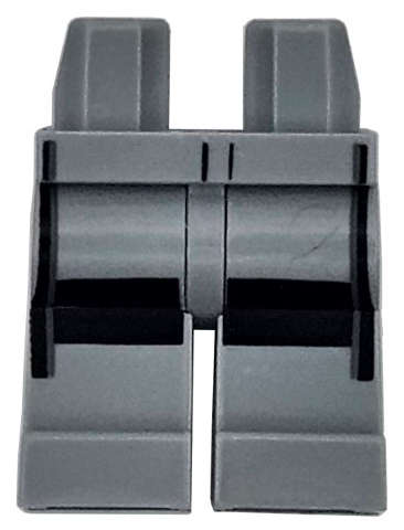 Lego (N) ~ Hips and Legs with Black Knee Pads and Dark Bluish Gray Stripes Pat ~ [Light Bluish Gray]