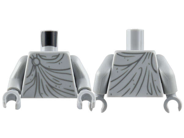 Lego (N) ~ Torso Statue Robe with Dark Bluish Gray Gather Lines Wrinkles and C ~ [Light Bluish Gray]