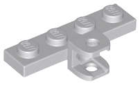 Lego (N) ~ Plate Modified 1 x 4 with Tow Ball Socket Flattened with Holes ~ [Light Bluish Gray]