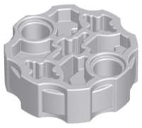 Lego (U) ~ Technic Axle Connector Block Round with 2 Pin Holes and 3 Axle Hol ~ [Light Bluish Gray]