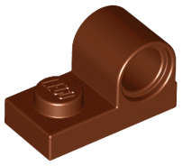 Lego (N) ~ Plate Modified 1 x 2 with Pin Hole on Top ~ [Reddish Brown]