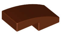 Lego (U) ~ Slope Curved 2 x 1 x 2/3 ~ [Reddish Brown]