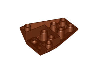 Lego (N) ~ Wedge 4 x 4 Triple Inverted with Connections between 4 Studs ~ [Reddish Brown]
