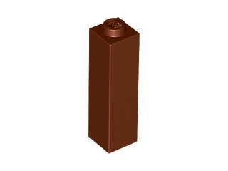 Lego (N) ~ Brick 1 x 1 x 3 ~ [Reddish Brown]