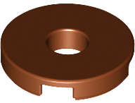 Lego (N) ~ Tile Round 2 x 2 with Hole ~ [Reddish Brown]