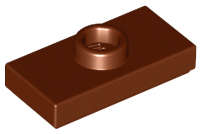Lego (N) ~ Plate Modified 1 x 2 with 1 Stud with Groove and Bottom Stud Holder (Ju ~ [Reddish Brown]