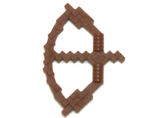Lego (N) ~ Minifigure Weapon Bow Pixelated with Arrow Drawn (Minecraft) ~ [Reddish Brown]