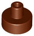 Lego (N) ~ Tile Round 1 x 1 with Bar and Pin Holder ~ [Reddish Brown]