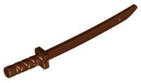 Lego (N) ~ Minifigure Weapon Sword Shamshir / Katana (Square Guard) with Capped Po ~ [Reddish Brown]