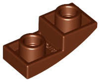 Lego (N) ~ Slope Curved 2 x 1 x 2/3 Inverted ~ [Reddish Brown]