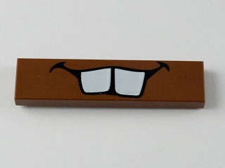 Lego (U) ~ Tile 1 x 4 with Teeth Pattern ~ [Reddish Brown]