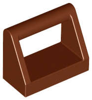 Lego (N) ~ Tile Modified 1 x 2 with Bar Handle ~ [Reddish Brown]