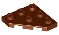 Lego (N) ~ Wedge Plate 3 x 3 Cut Corner ~ [Reddish Brown]