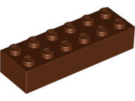 Lego (U) ~ Brick 2 x 6 ~ [Reddish Brown]