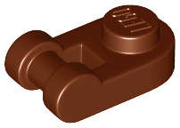Lego (N) ~ Plate Round 1 x 1 with Bar Handle ~ [Reddish Brown]