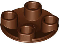 Lego (U) ~ Plate Round 2 x 2 with Rounded Bottom (Boat Stud) ~ [Reddish Brown]