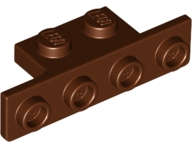 Lego (N) ~ Bracket 1 x 2 - 1 x 4 with Rounded Corners at the Bottom ~ [Reddish Brown]