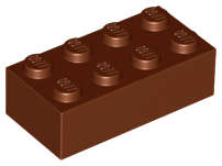 Lego (N) ~ Brick 2 x 4 ~ [Reddish Brown]