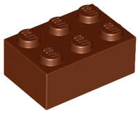 Lego (N) ~ Brick 2 x 3 ~ [Reddish Brown]
