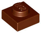 Lego (U) ~ Plate 1 x 1 ~ [Reddish Brown]