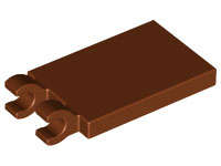 Lego (N) ~ Tile Modified 2 x 3 with 2 Open O Clips ~ [Reddish Brown]