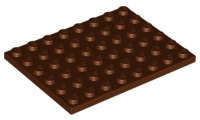 Lego (N) ~ Plate 6 x 8 ~ [Reddish Brown]