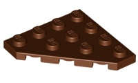 Lego (N) ~ Wedge Plate 4 x 4 Cut Corner ~ [Reddish Brown]