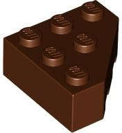 Lego (U) ~ Wedge 3 x 3 Facet ~ [Reddish Brown]