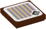 Lego (N) ~ Tile 2 x 2 with Super Mario Scanner Code Galoomba Pattern (Sticker) - S ~ [Reddish Brown]