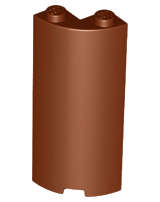 Lego (N) ~ Cylinder Quarter 2 x 2 x 5 with 1 x 1 Cutout ~ [Reddish Brown]