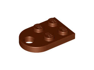 Lego (N) ~ Plate Modified 2 x 3 with Hole ~ [Reddish Brown]