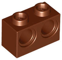 Lego (N) ~ Technic Brick 1 x 2 with Holes ~ [Reddish Brown]