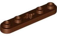 Lego (N) ~ Technic Plate 1 x 5 with Smooth Ends 4 Studs and Center Axle Hole ~ [Reddish Brown]