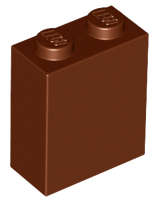 Lego (N) ~ Brick 1 x 2 x 2 with Inside Stud Holder ~ [Reddish Brown]